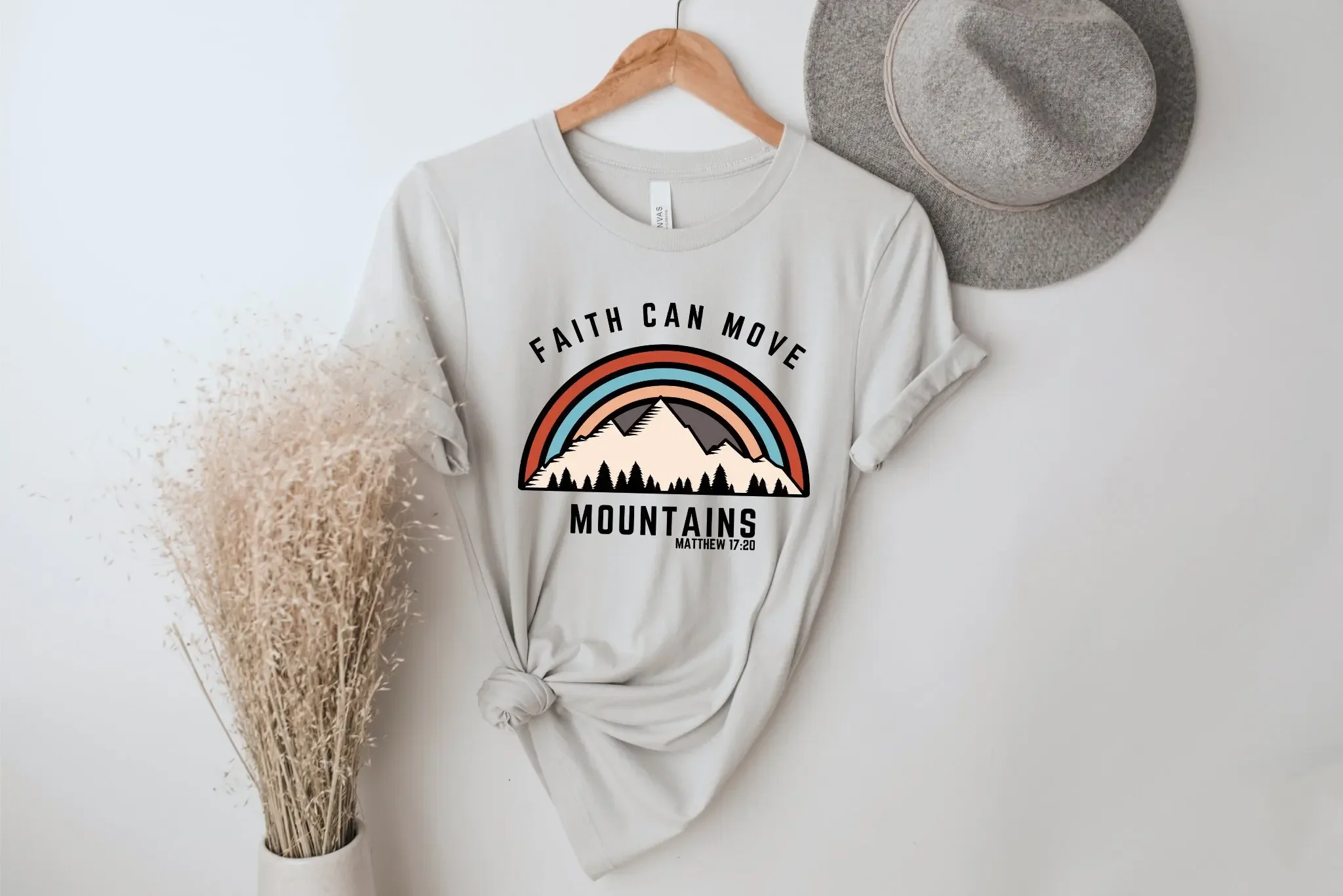 Faith Can Move Mountains T Shirt Christian Matthew 17 20 Bible Verse Jesus Inspirational