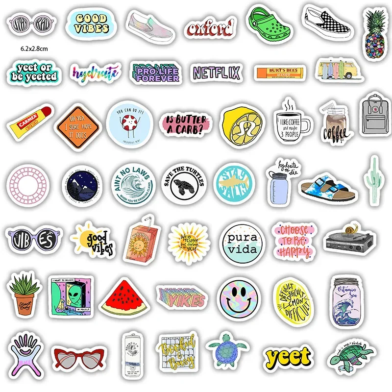 2Sets=100Pcs Cartoon Small Fresh Series Stickers Water Cup Stationery Computer Stickers