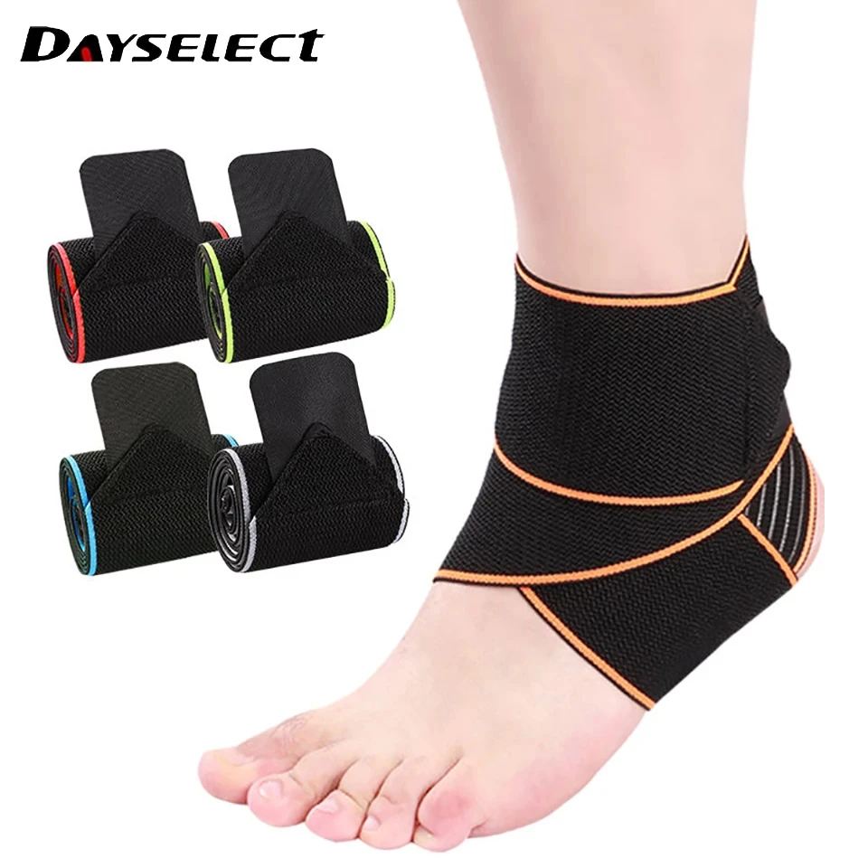 1PCS Professional Sports Ankle Strain Wraps Bandages Elastic Weave Ankle Support Brace Protector For Fitness Running Basketball