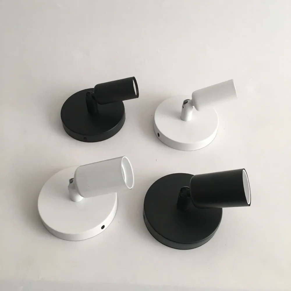 Vintage E27 Wall Lamp Base Adjusted Direction E27/E14 Metal Light Base White Black Ceiling Lamp Holder For Bar Restaurant Home