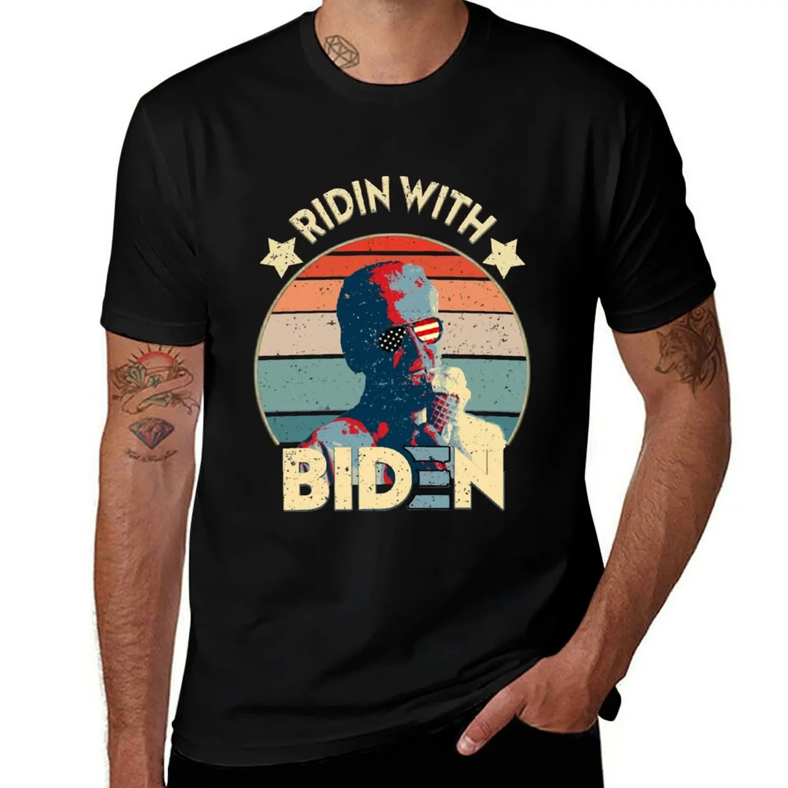 

shirt anime man Ridin' shirt shirts t t 100% Ice-Cream Biden oversize Eating T-Shirt men cotton With graphic t