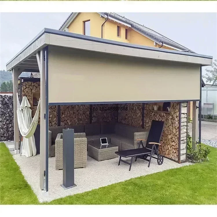 Window Blinds Outdoor Windproof Roller Blind Motorized Window Zebra Blinds Motorized