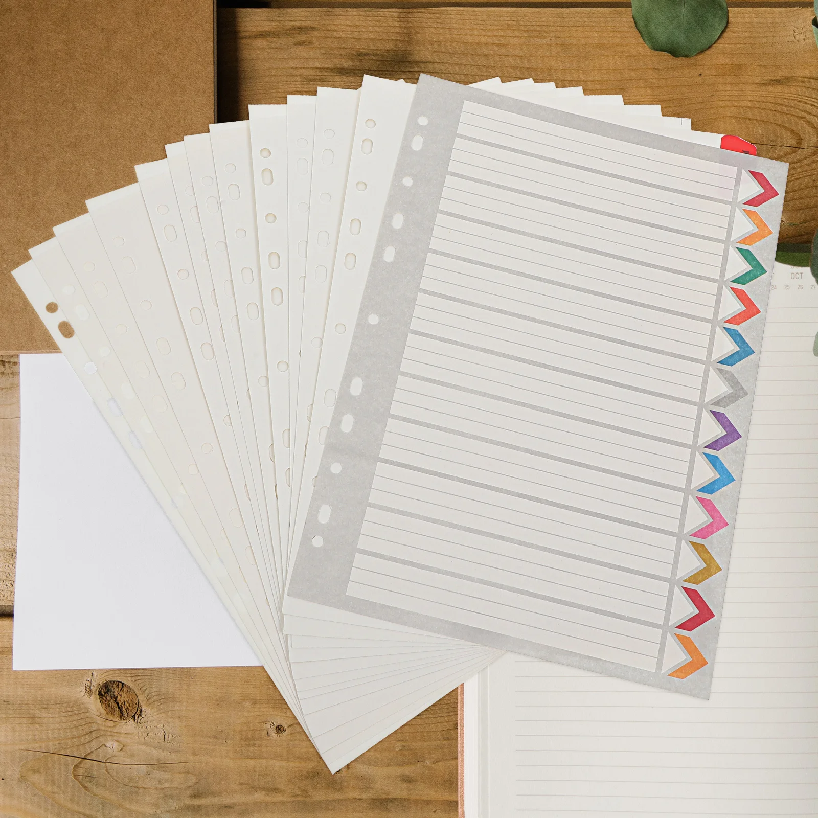 

12 Sheets Binder Dividers with Tabs Detachable A4 Notebook Page Dividers for Documents Reports Presentations Classification Tabs