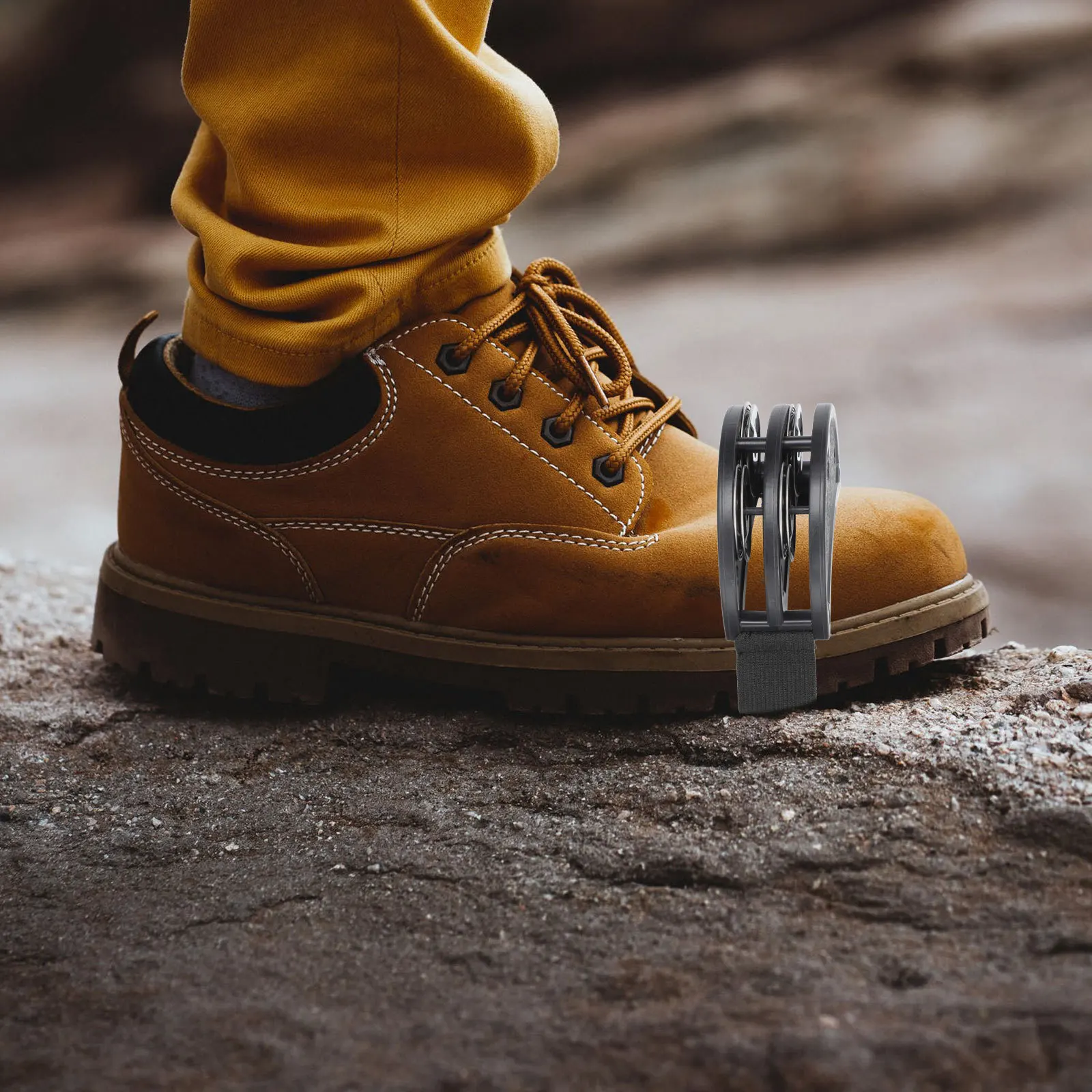 

Half Moon Foot Tambourines Adjustable Strap Hard Durable Body Musical Percussion Instrument Performance Bells Foot Jingle Rhythm