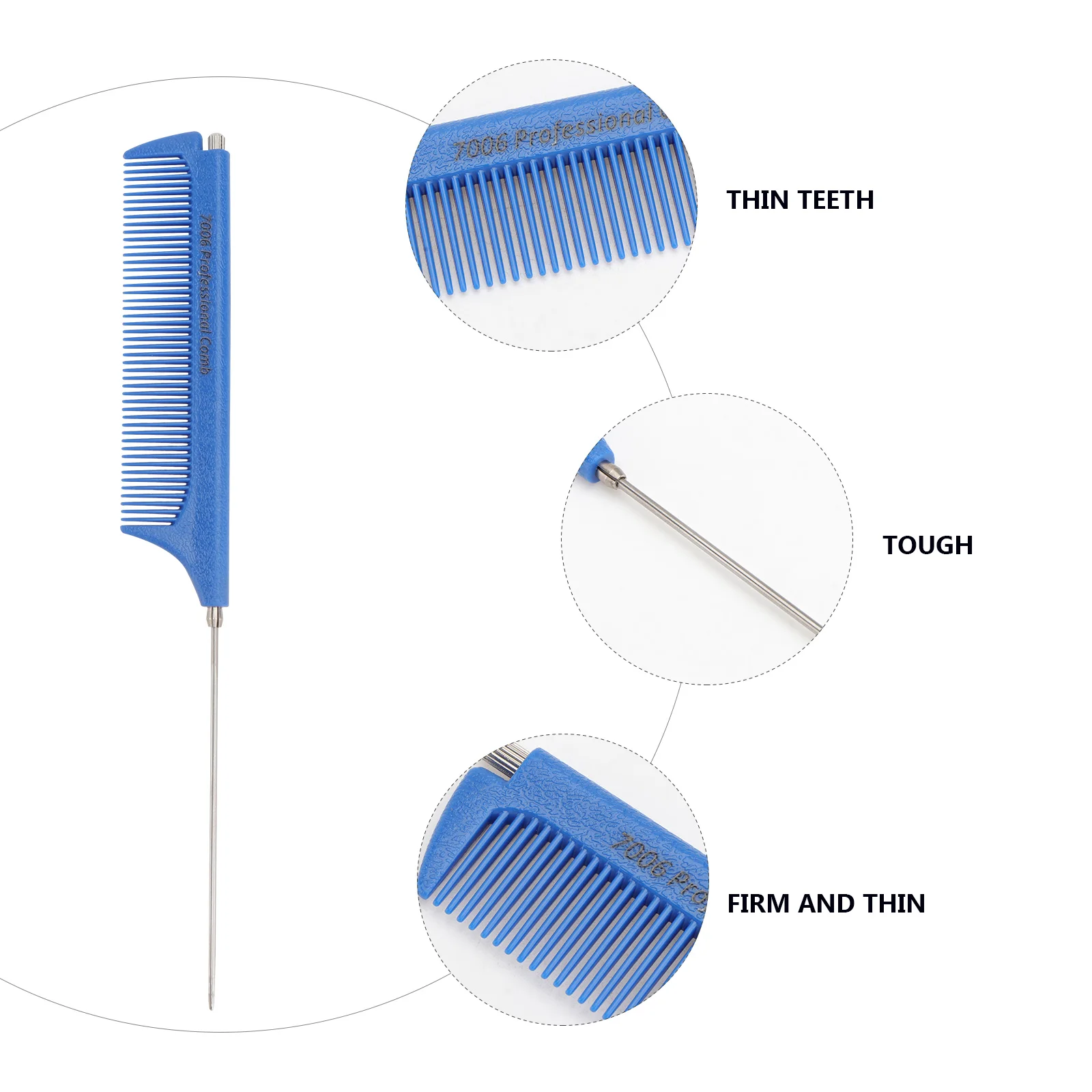 Pointed Tail Comb Hair Cutting Highlight Combs for Women Rat Parting Styling Plastic