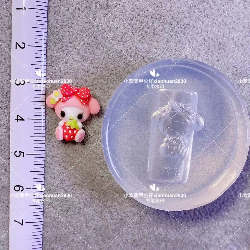 3D Sanrioed Mymelody Handmade Silica Gel Nail Mold Tool Umbrella Strawberry Milk Bottle Acrylic Nails Finished Product Mold