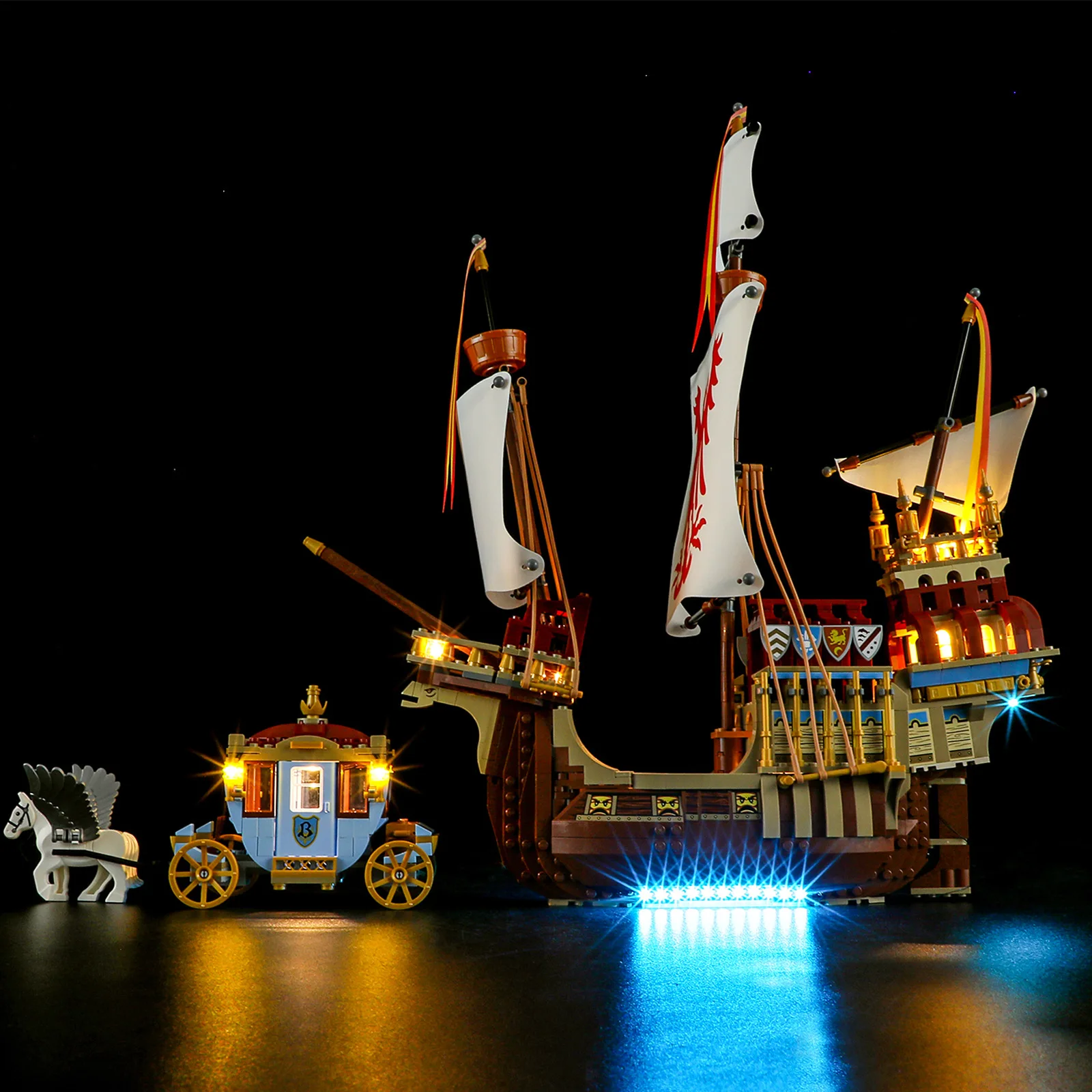 (Alleen LED-licht zonder bakstenen) 76440 scheepsdriewizardtoernooi: de aankomstideeën (exclusief bouwstenen kits sets model)