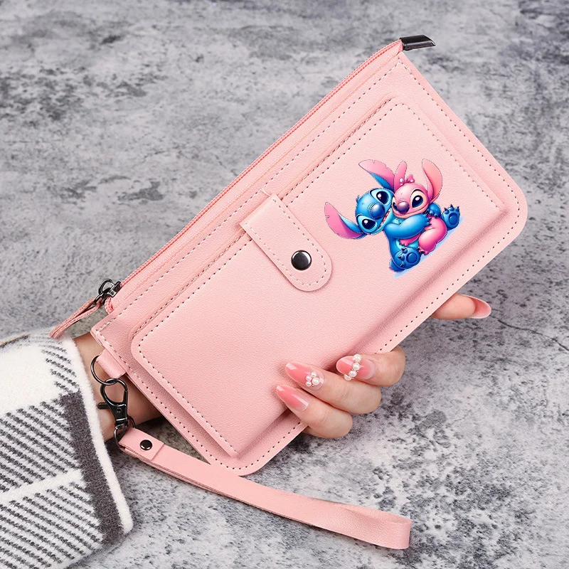 Stitch Disney Women Wallets PU Leather Female Purse Multi-Cards Holder Coin Foldable Wallet Zipper Billfold Hipster Credit Gift