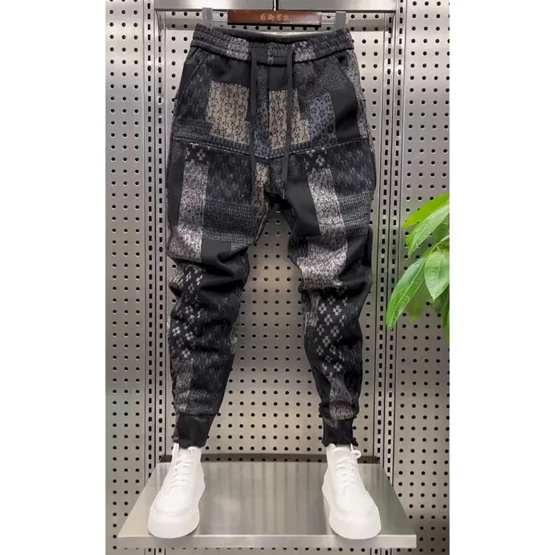 

Spring Autumn Men Designer Brand Hip Hop Streetwear New in Fashion Loose Plaid Floral Trousers Harajuku Outdoor Casual Sweatpant