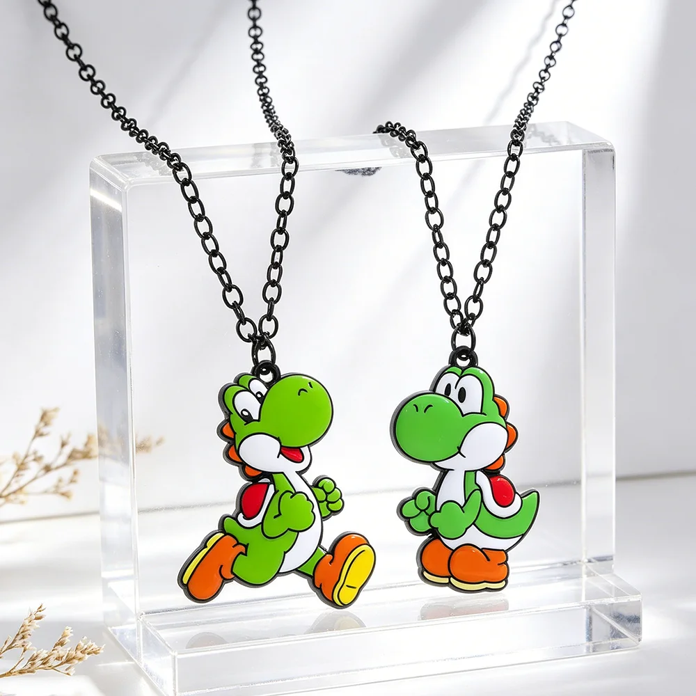 Yoshi Dinosaur Enamel Necklace Cartoon Lovely Animal Character Pendant Fashion Trend Jewelry Gift for Friends view 3