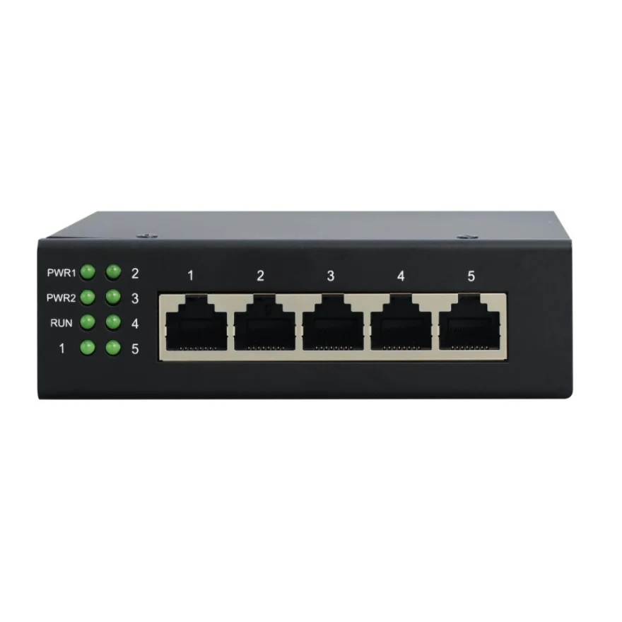 5 Port Industrial Desktop Ethernet Switch Full Duplex Half Duplex Industrial  10/100/1000Mbps QoS Network Switch