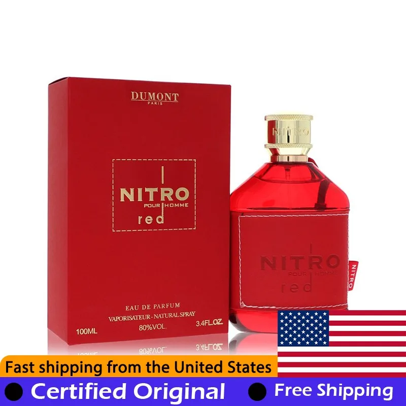 

Dumont Nitro Red Eau de Parfum Spray 100 ML Original Arab Perfumes Lasting Luxury Floral Fruit Pheromones Perfume 3.4 Oz Cologne