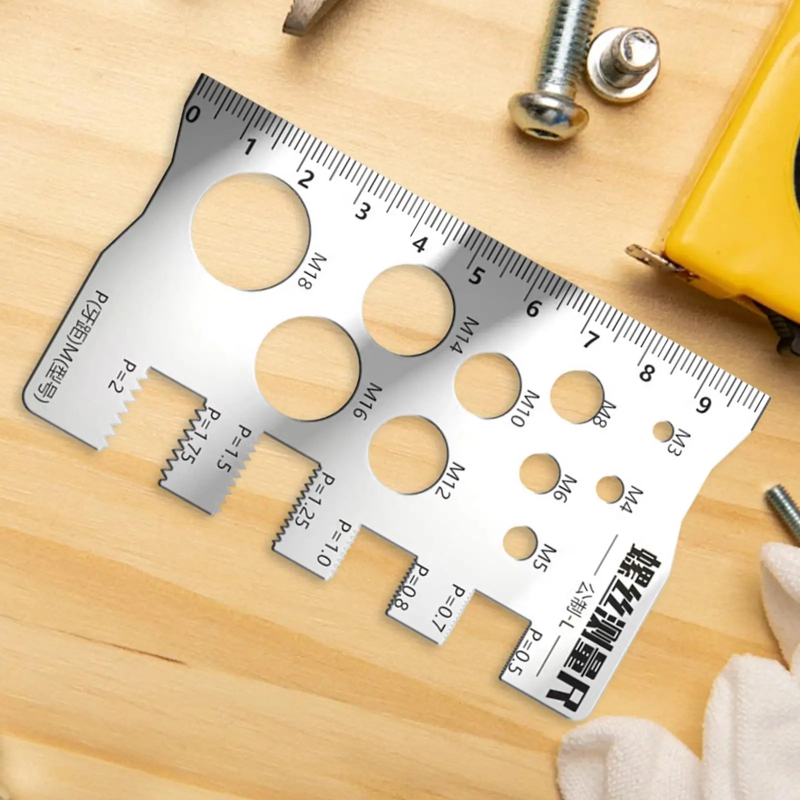 Screw Thread Pitch Gauge Ruler Measuring Tool Bolt Nut Metric Machining Threads Screw Cutting Gauge Angle Model Measuring