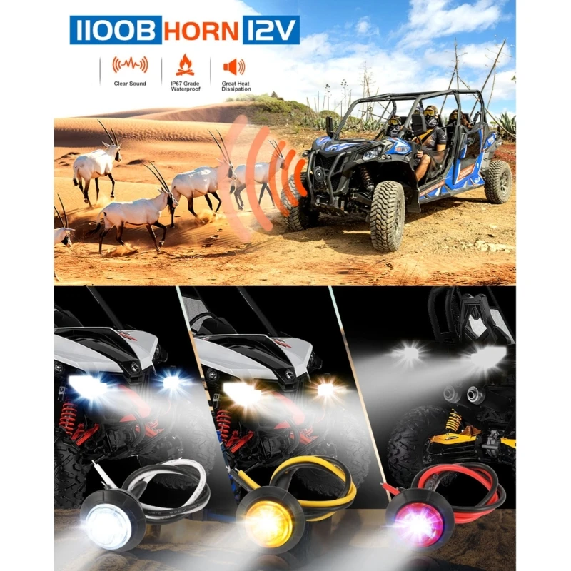 UTV ATVs Street Legal Turn Signal Kit With High Visibility Lights Weatherproof Suitable For Enhanced Safety & Compliance