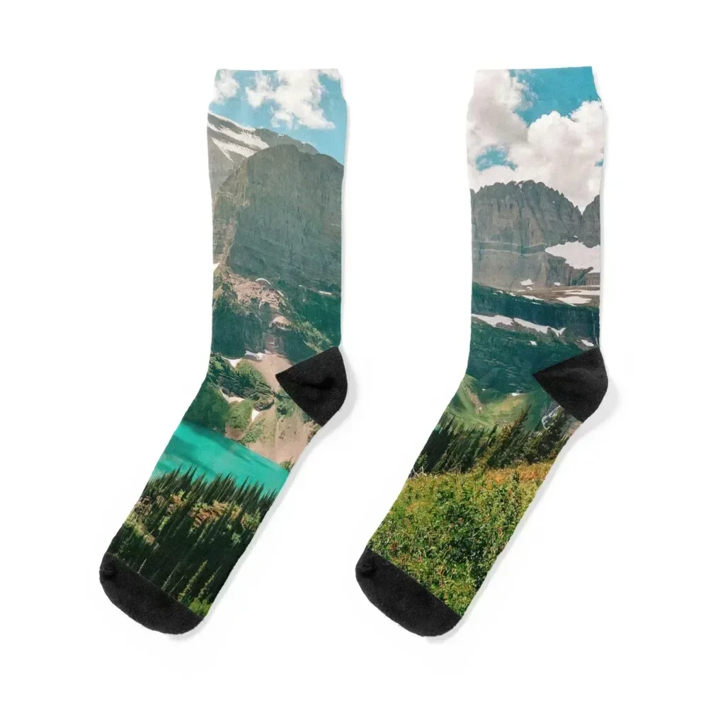 

Grinnell Lake In Glacier National Park Socks Stockings aesthetic designer Men's Socks For Men Women's