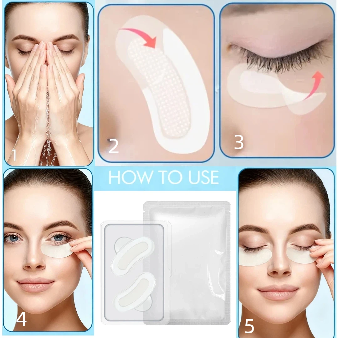 6pcs/3 Pairs Hyaluronic Acid Micro-needle Patches, Dermabrasion Facial Patches - 0.3mm Needle Length