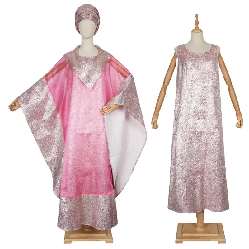 

African Dresses for Women Traditional Africa Clothing Dashiki Ankara 2 PCS Outfit Gown Abayas Robe Muslim Kaftan Maxi Long Dress