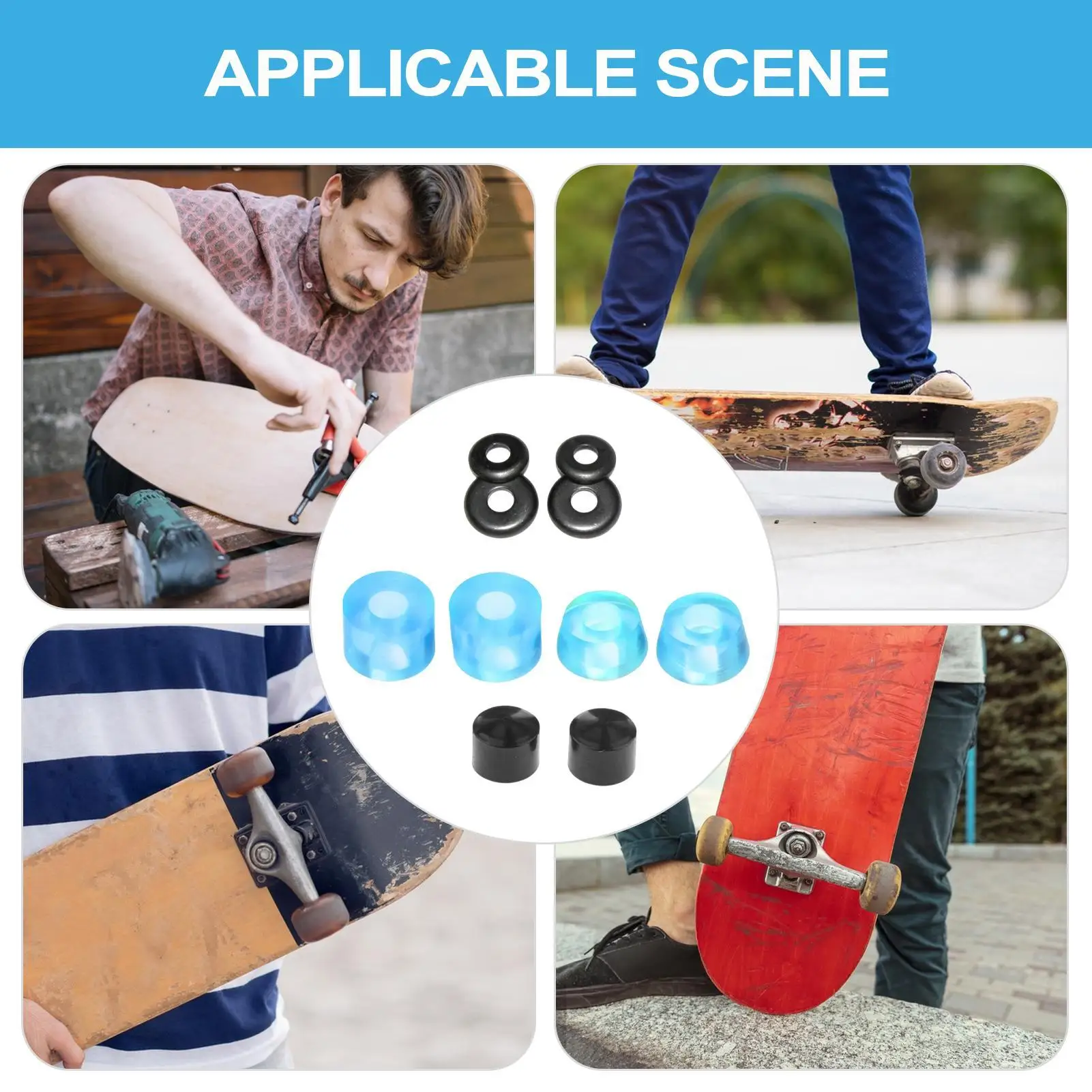 قطع غيار أجزاء لوح التزلج مع غسالة شاحنات التزلج المتوسطة إعادة بناء عدة للتزلج على حديقة الشارع الإنحدار خدعة التزلج