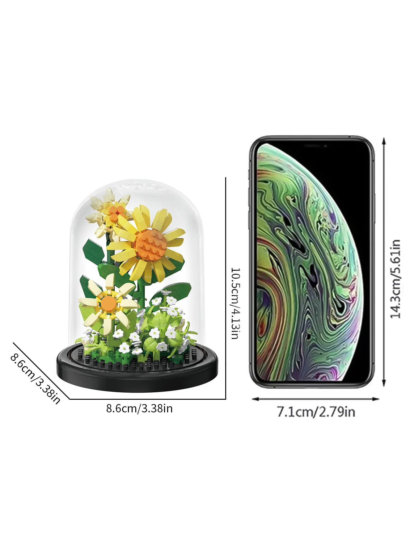 Mikro partikel Baustein Bouquet handgemachtes Geschenk, Kinder Puzzle Spielzeug handgemachte DIY Sonnenblume Desktop-Dekoration Ornament – Detail 15