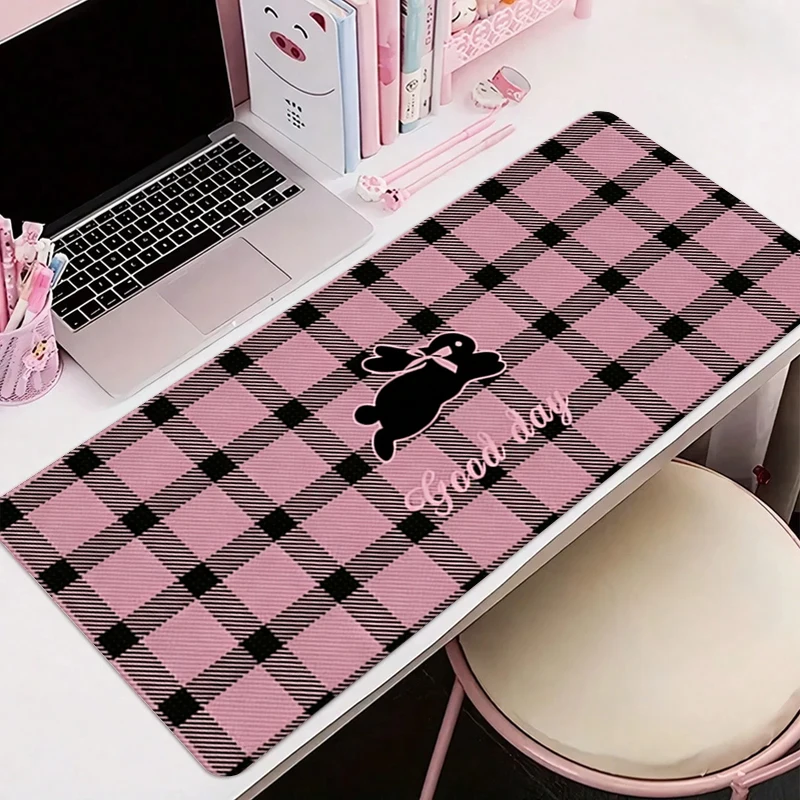 Cute Rabbit Leather Mouse Pad Extra Large Girl Sweet Table Mat Premium PC Leather Pad Keyboard Smooth Mousepad Non-Slip Base