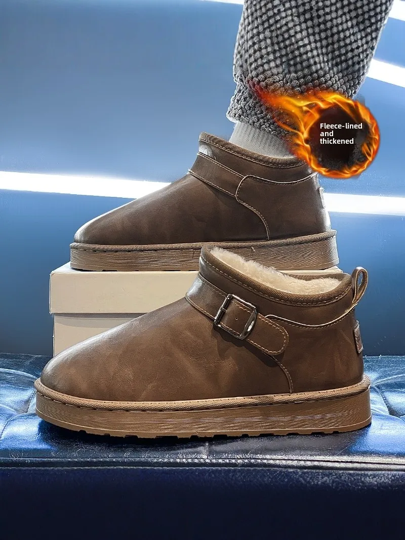 

Men's Winter Snow Boots Waterproof Anti-slip Outdoor Cold Resistant Fleece Lined Bread Cotton Shoes Northeast Couple's Boot
