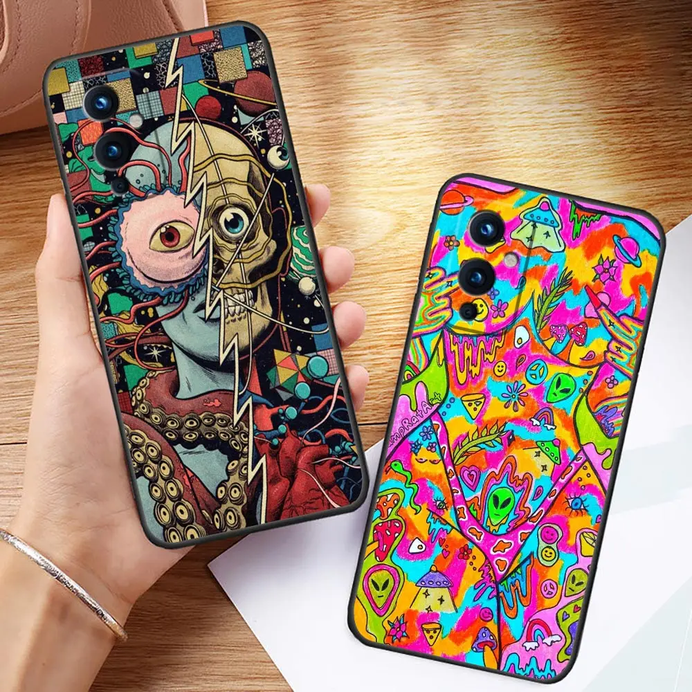 Indie Hippie Art Phone Funda Coque Case For Oneplus 9 8 8T 7 7T 6 5T ACE 2V NORD CE 2 3 N10 N100 Pro TPU Case Capa Shell Cover