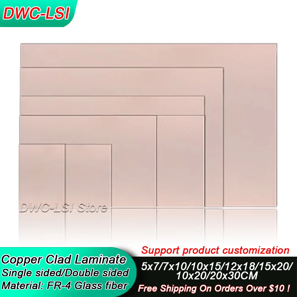 1Pcs FR4 5x7/7x10/10x15/12x18/15x20/20x30CM Single And Double Sided Copper Clad Board DIY PCB Laminate Circuit Board For Arduino