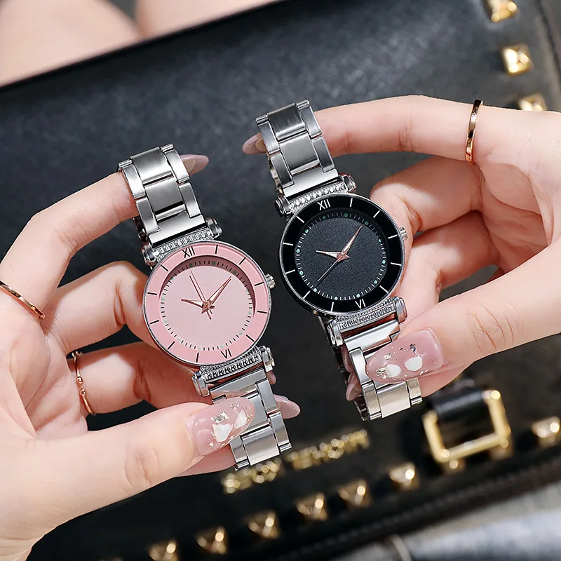 Light Luxury Steel Strap Women Watch Gold Business Lady Watch Quartz Watch Luminous Simple and Creative Large Dial Wristwatches