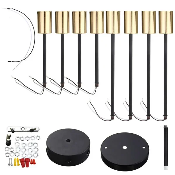 Retro Iron Chandelier Black/White 6/8/10 Sockets Lighting Vintage Spider Chandelier Modern Ceiling Lamp Light Fixture Lighting