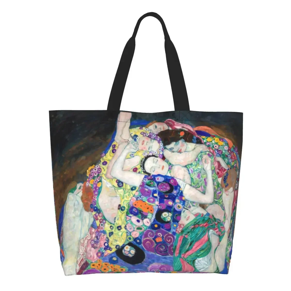 Riciclaggio vergini Gustav Klimt Shopping Bag donna Canvas Shoulder Tote Bag lavabile austriaco Painter generi alimentari Shopper Bags