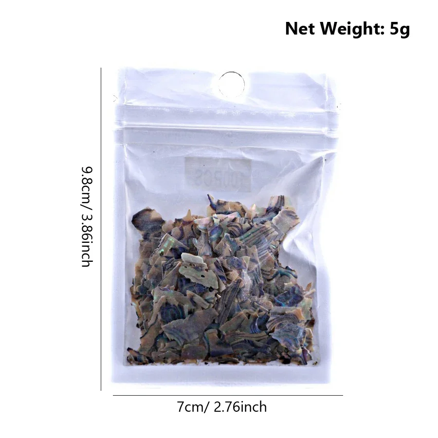 5g Nail Art Shells Abalone Flakes, Luxe Mother-of-Pearl Nail Charms for Manicure Decorations Acrylic & Gel Nails