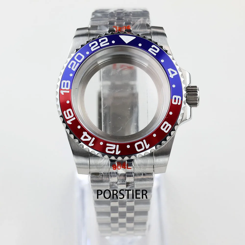 40mm Watch Case 904L Stainless steel Jubilee bracelet Sapphire Glass for Seiko NH34 NH35 /36 Movement GMT Yacht-Master Cases image 3