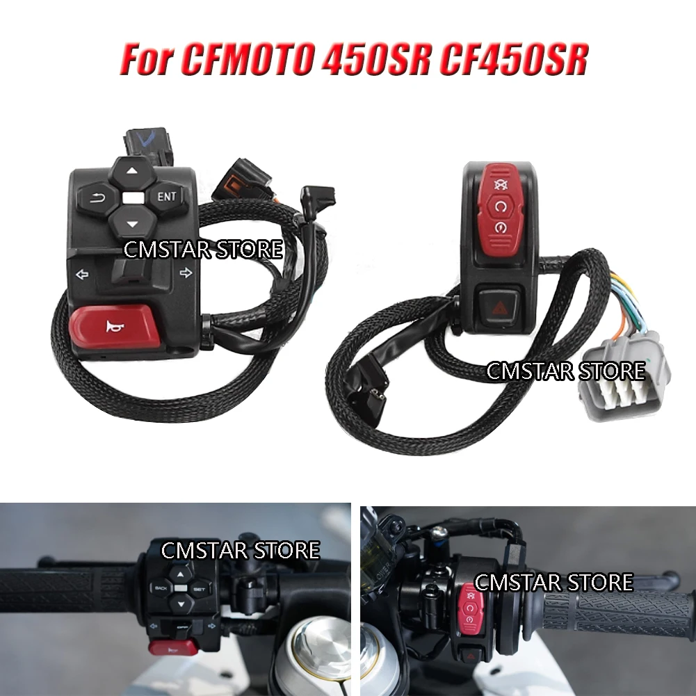 For CFMOTO 450SR CF450SR CF400-6 2025 Motorcycle Handlebar Left Right Switch Assy Starter Horn Switch Handle Turnlight Switch
