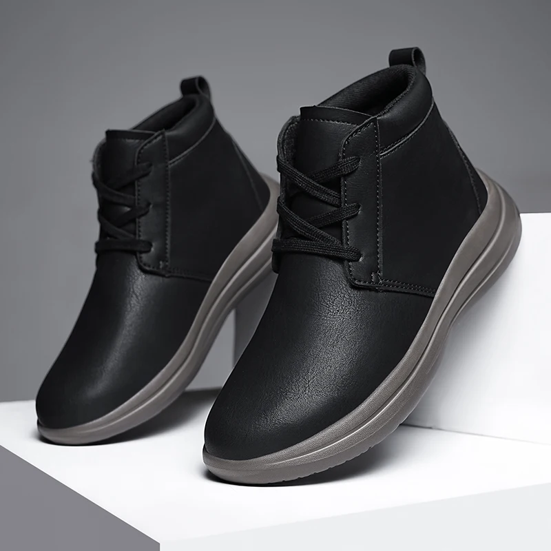 ML Sepatu Pria Kasual Klasik Pria Fashion Sepatu Bot Kerja Sepatu Bot Bertali