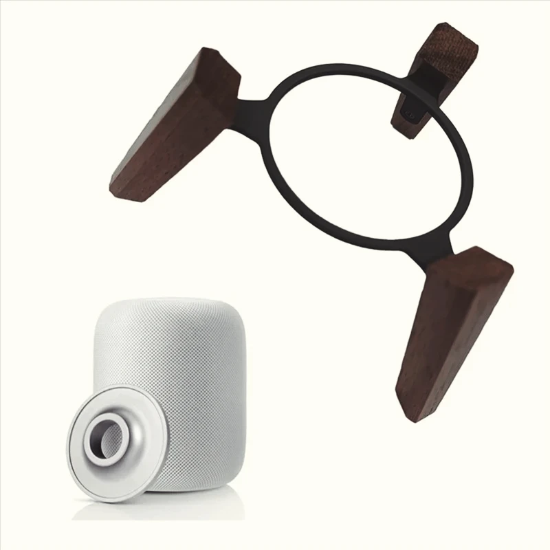 For Homepod Mini Bracket Apple Audio Bracket Accessories Wood Base Apple Multifunctional Desktop Anti-Slip Bracket B20