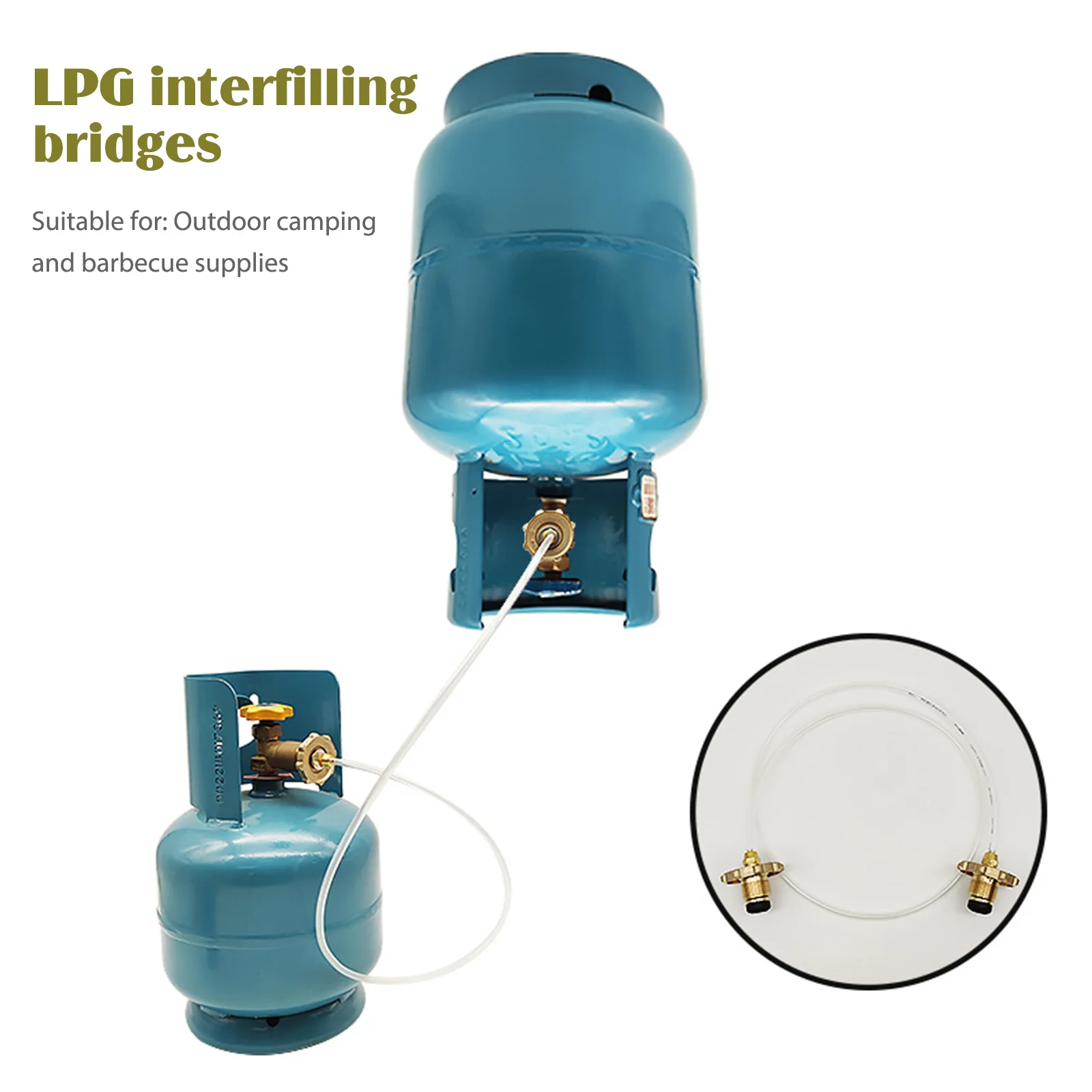 LPG Cylinder Mutual Inflation Bridge Transparent PU Tube Liquefied Gas Cylinder Inflation Valve Convenient Camping Supplies