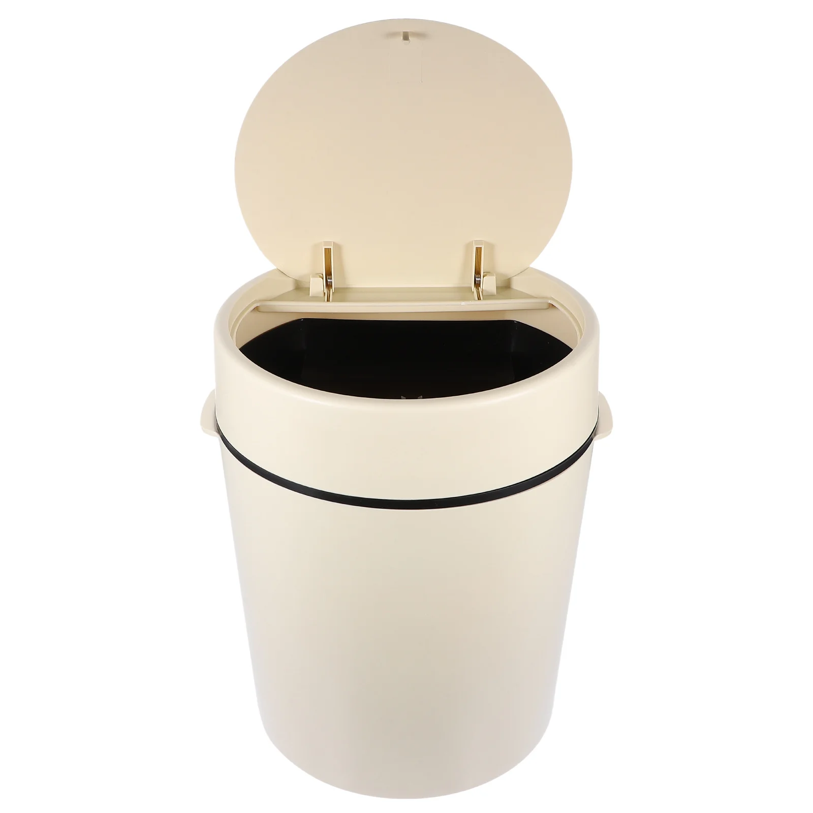 

Modern Trash Can with Lid Compact Plastic Wastebasket for Bathroom Toilet Kitchen Living Room Small Space Organizer Garbage Can