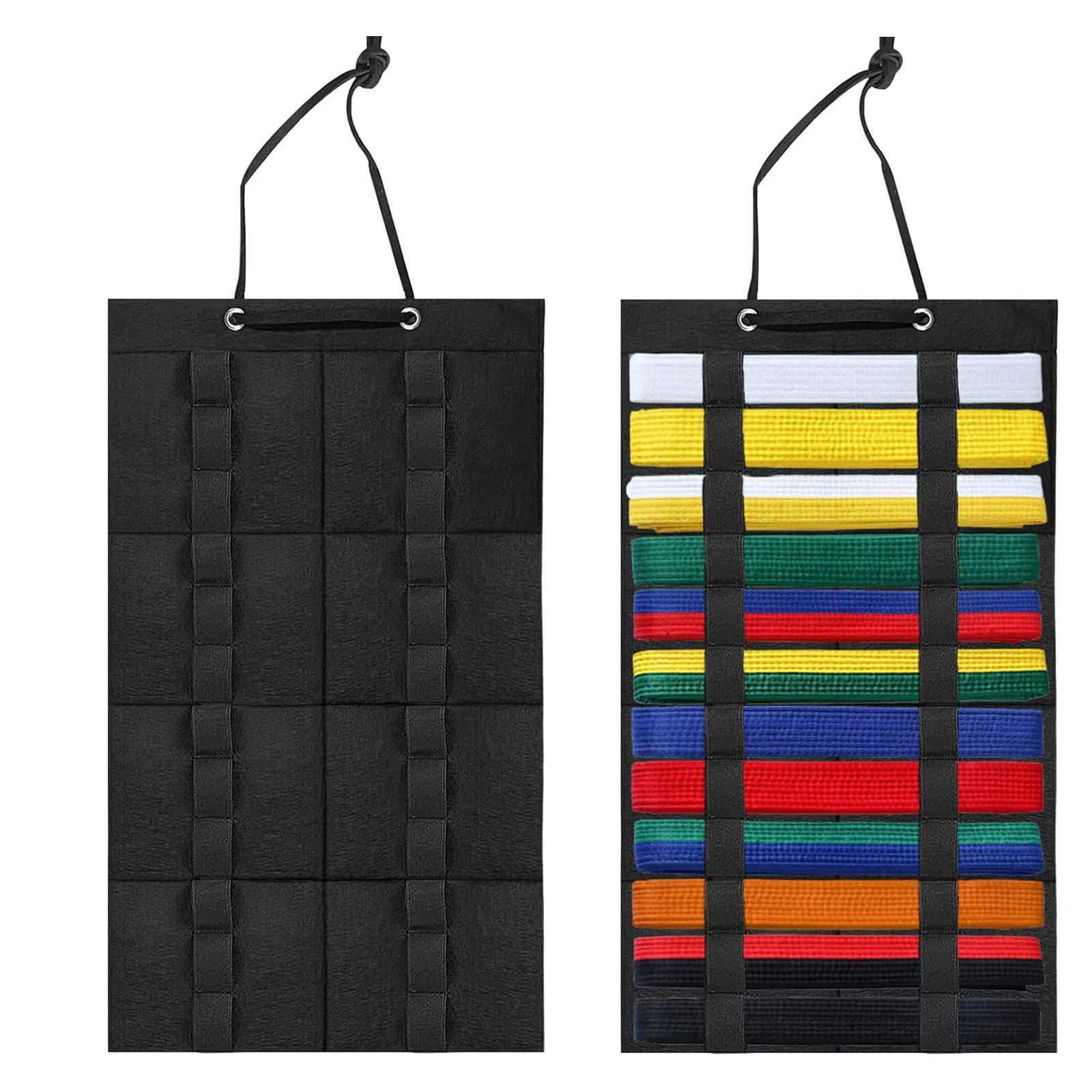 Taekwondo Belt Storage Wall Hanging Karate Belt Display Felt Cloth Collection Belt Display Holder for Taekwondo MMA Judo