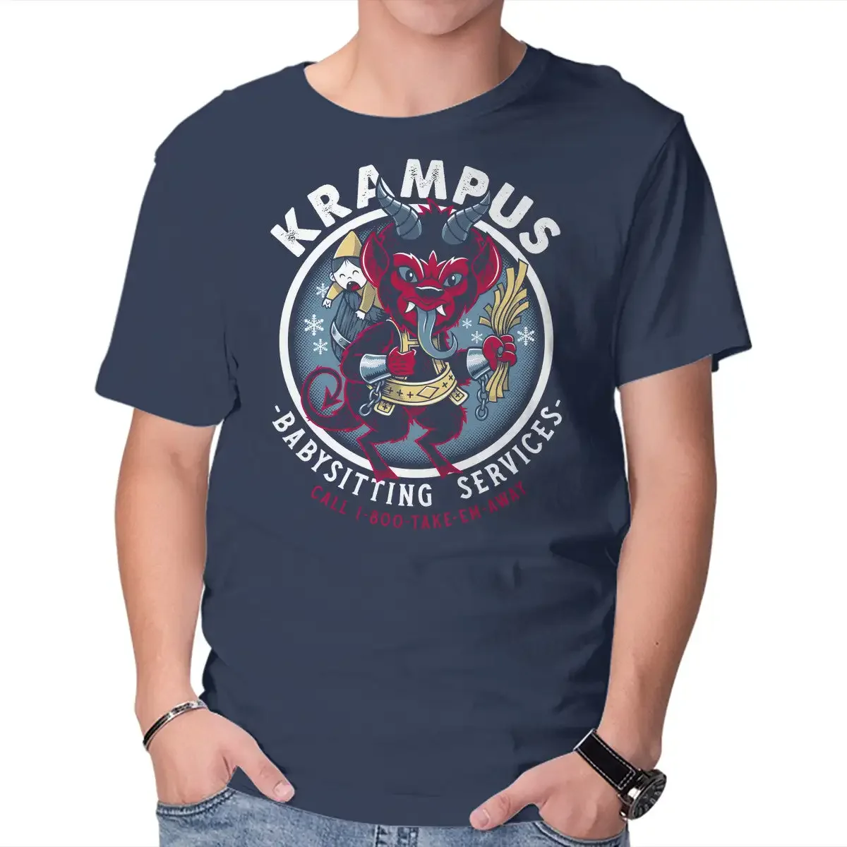 Krampus Babysitting Services Anime Graphic T-shirts for Men Clothing Women Short Sleeve Tees New Arrivals Unisex Summer