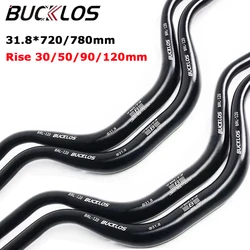 BUCKLOS Mountain Bike Handlebar 31.8mm Hi-Riser MTB Bar Flat Riser 720/780mm Handle Bar Rise 30/50/90/120mm Swallow Handlebar