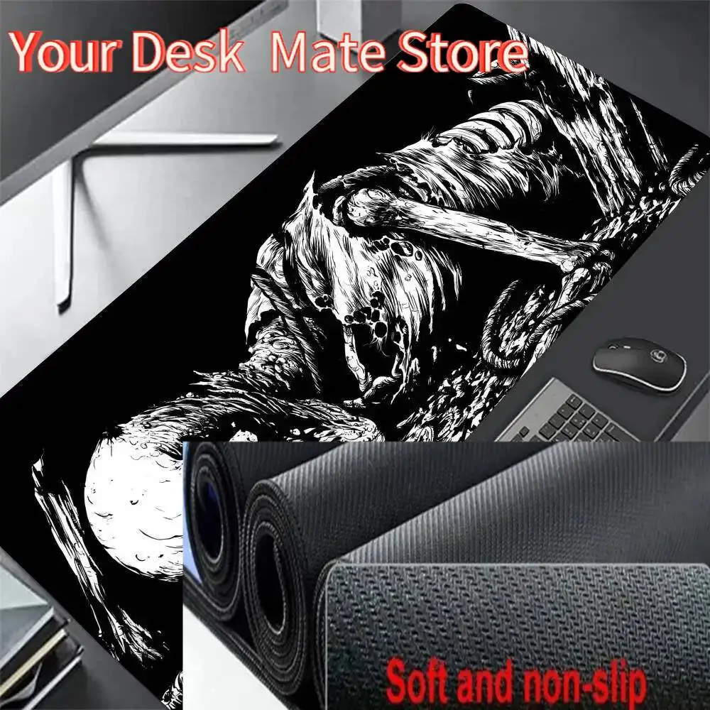 

Коврик для мыши Dark Horror Skull, большой игровой коврик для мыши, утолщенный коврик для компьютерной клавиатуры LockEdge, настольный коврик