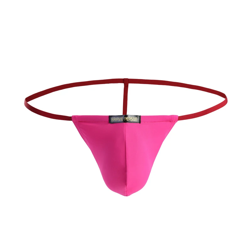 Ice Silk Low-Waist Sexy Men's Thong Underwear Single Thong Briefs