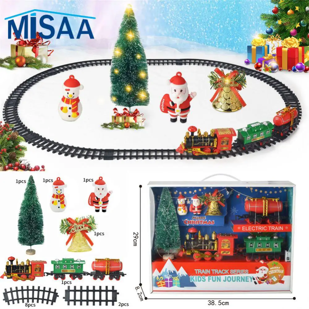 

Electric Train Set Lighting Durable Burr-free 1 Set Birthday Gift Tracks Toys Assemble Freely Dynamic Sound Railway Toys