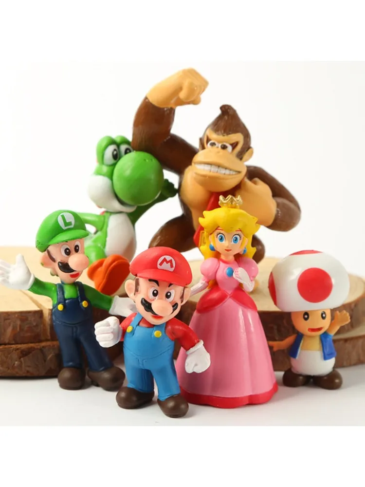 6 Mario Super Mario Dinosaur Doll handgemaakte modellen taartdecoraties - afbeelding 2