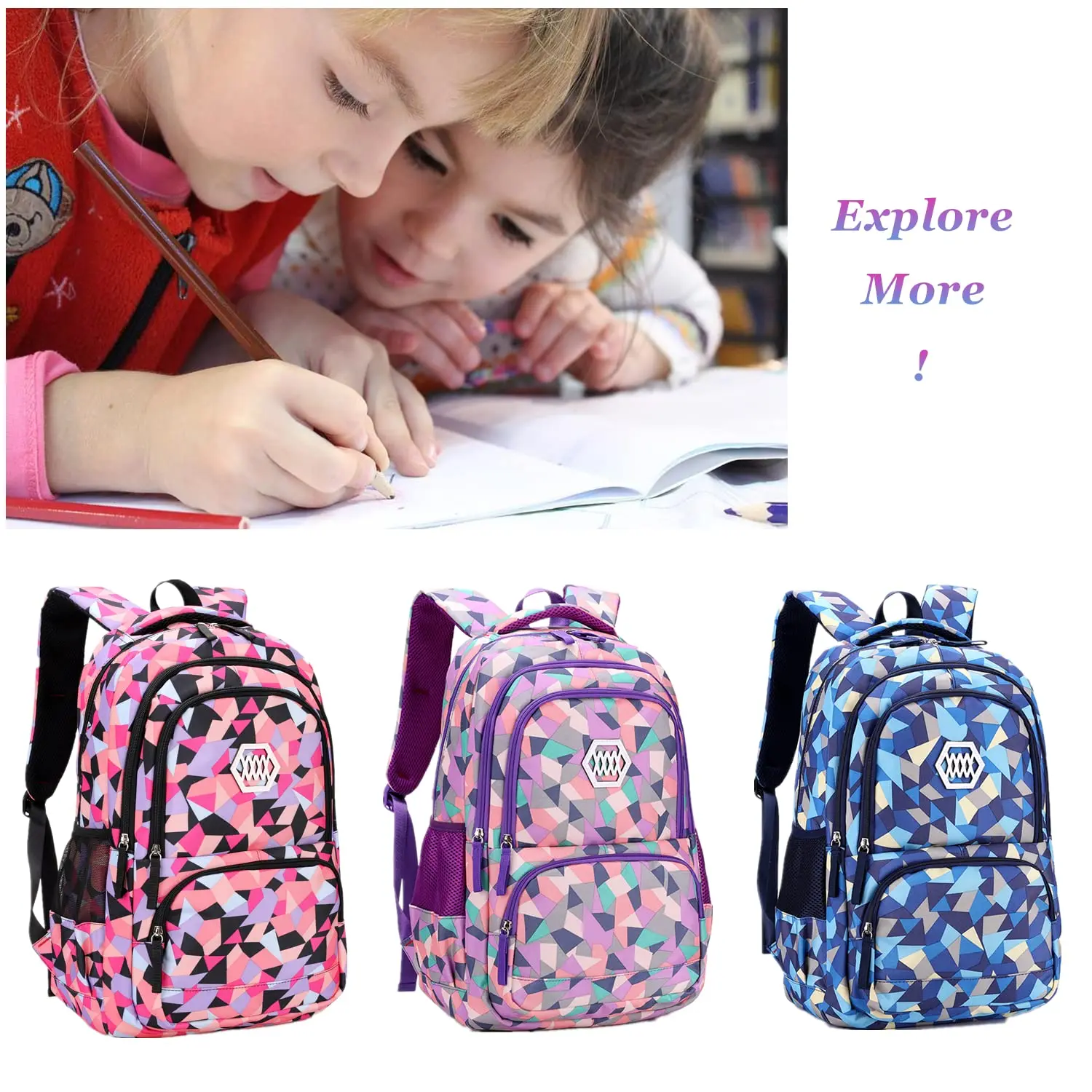 Mochila de Volta à Escola para Crianças, Presente para Seu Filho, Meninas, Meninos, Primário, Bolsa de Escola Secundária, Bookbags