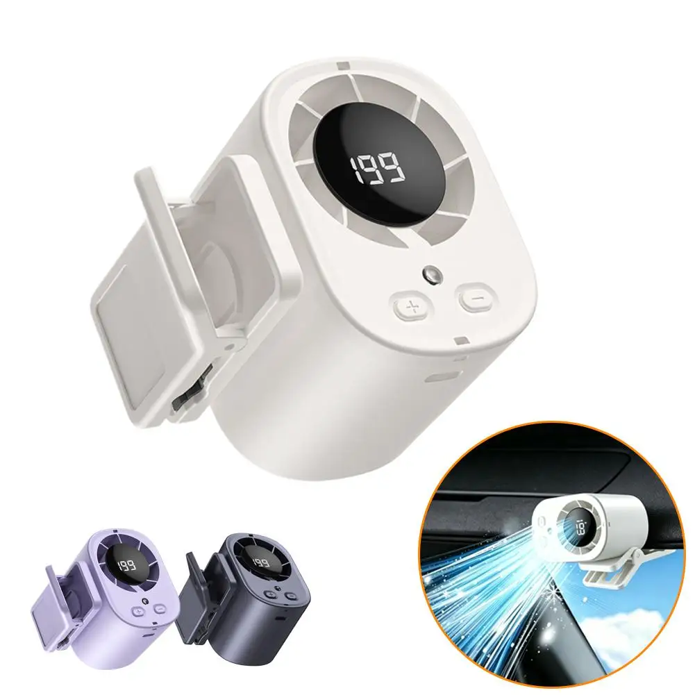 

Portable Clip-On Fan with LED Display,USB Rechargeable Waist Fan for Car,Outdoor & Camping,Mini Air Cooler with Adjustable Speed