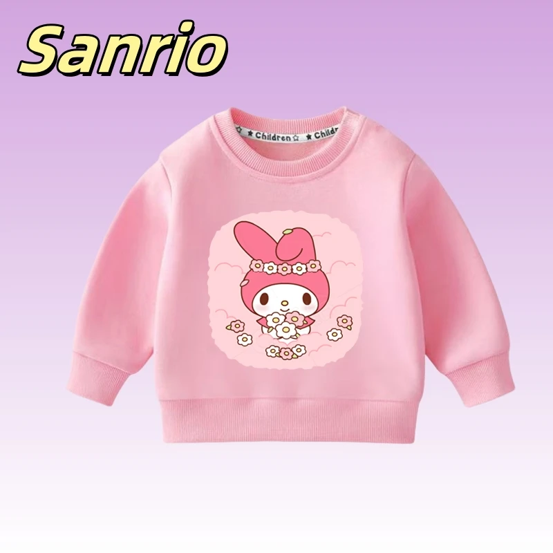 

Sanrio Autumn Baby Girls Clothes Kid Cartoon My Melody Printed Sweatshirts Children Cute Pullover Long Sleeve T-shirts Top