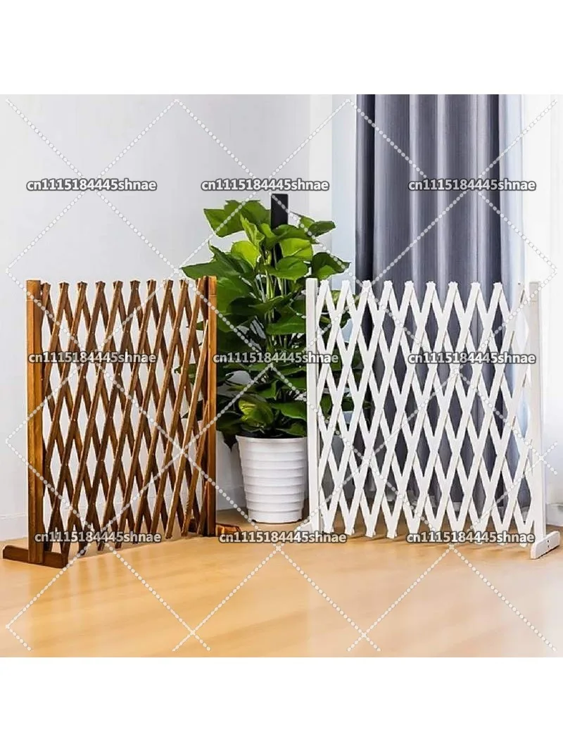 Telescopic Anti-Corrosion Wood Fence, Indoor Outdoor Pet Barrier Gate for Dogs Cats, Garden Yard & Balcony Enclosure