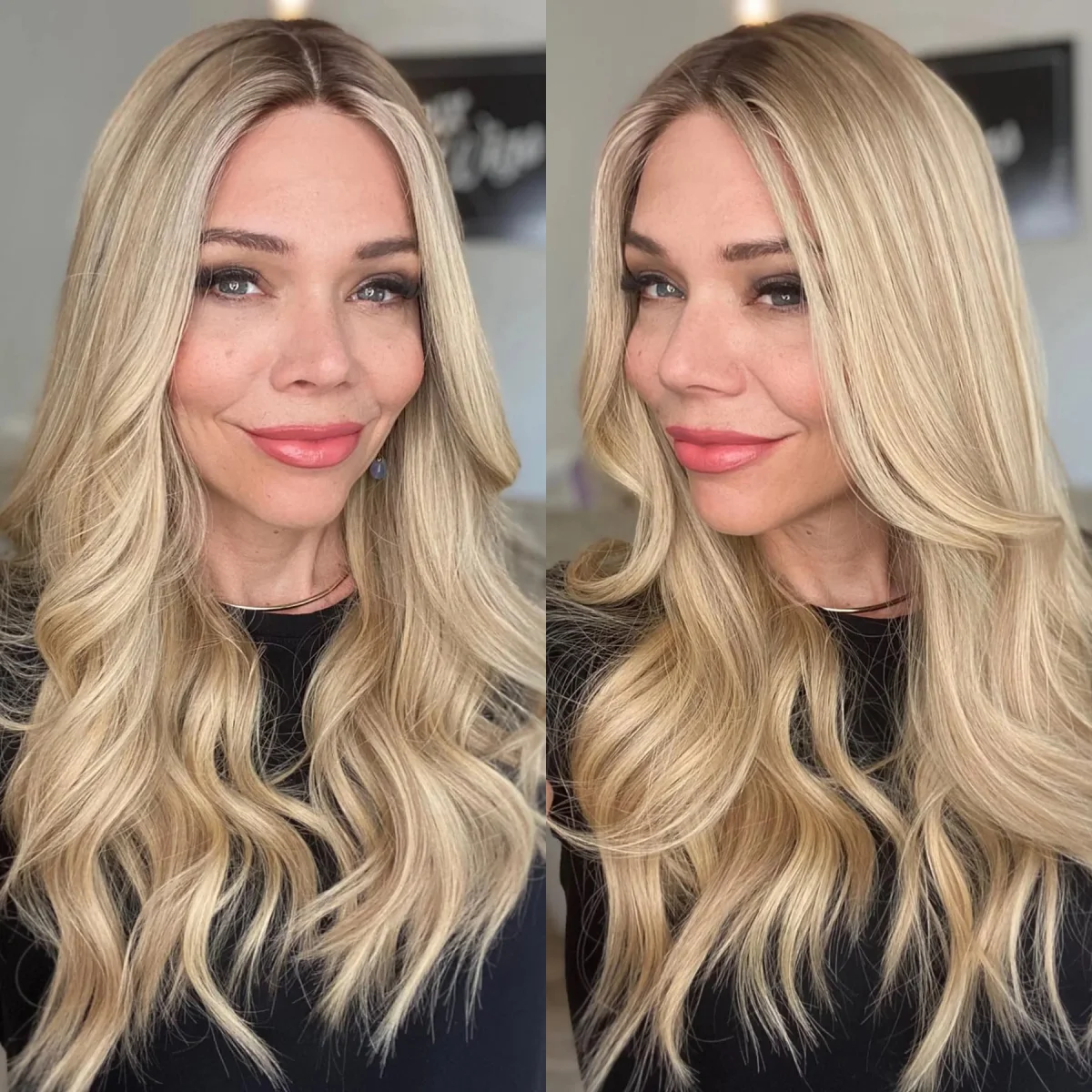 New In High Quality Wig Ombre Blonde HD Lace Wigs 180%High Density Synthetic Natural Hair Wig Loose Wave Wig Daily Cosplay Use