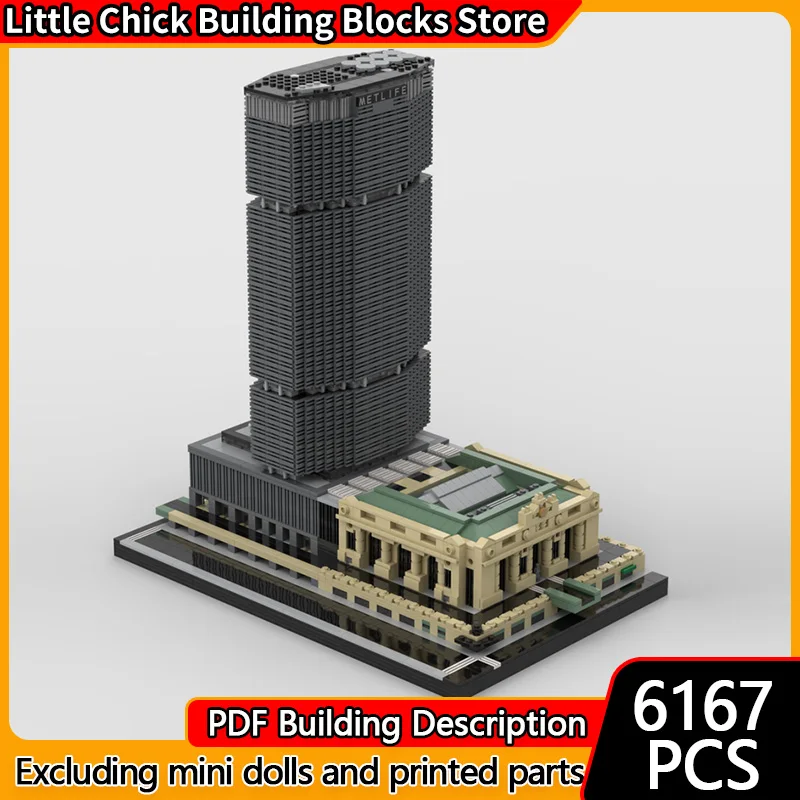 Street View Model MOC Building Bricks Metlife Building And Grand Central Terminal Modular Technology Children Gifts Assemble Toy